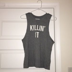Chin Up Apparel Grey Muscle Tee “Killin’ It”